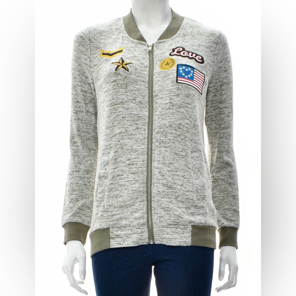 New Miss chievous Soft zip embroidered Jacket Size Large Women